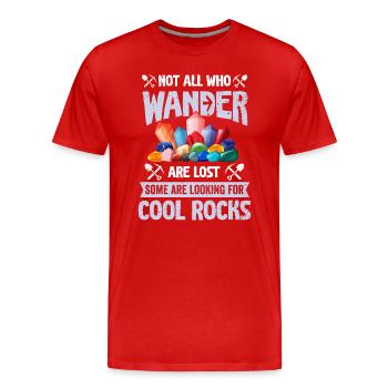 Promenez-vous à la recherche de roches fraîches - T-shirt bio Premium Homme - rouge - Devant - Damien (186cm)