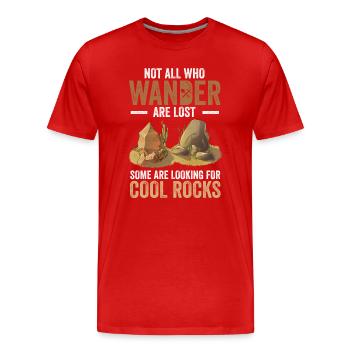 Promenez-vous à la recherche de roches fraîches - T-shirt bio Premium Homme - rouge - Devant - Damien (186cm)