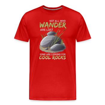 Promenez-vous à la recherche de roches fraîches - T-shirt bio Premium Homme - rouge - Devant - Damien (186cm)