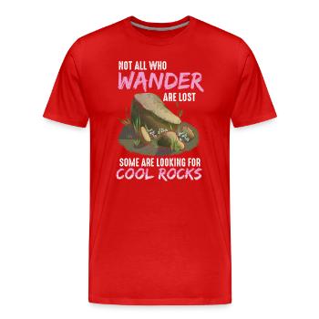 Promenez-vous à la recherche de roches fraîches - T-shirt bio Premium Homme - rouge - Devant - Damien (186cm)