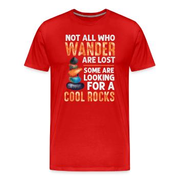 Wandern Sie auf der Suche nach coolen Felsen - Männer Premium Bio T-Shirt - Rot - Vorne - Damien (186cm)