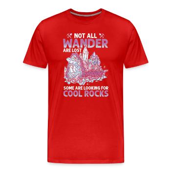 Promenez-vous à la recherche de roches fraîches - T-shirt bio Premium Homme - rouge - Devant - Damien (186cm)