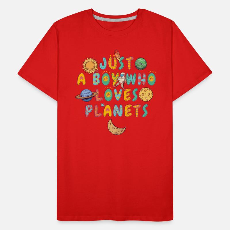 Nur ein Junge, der Planeten Sonnensystem liebt Männer Premium Bio T-Shirt