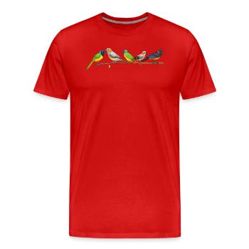Drôle d’observation d’oiseaux - T-shirt bio Premium Homme - rouge - Devant - Damien (186cm)