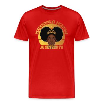 Juneteenth 1865 Gedenken an meine Vorfahren - Männer Premium Bio T-Shirt - Rot - Vorne - Damien (186cm)