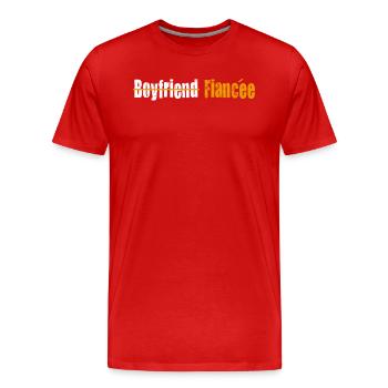 Couple Engagement Engaged Men Funny Fiancee - Men's Premium Organic T-Shirt - red - Front - Damien (186cm)