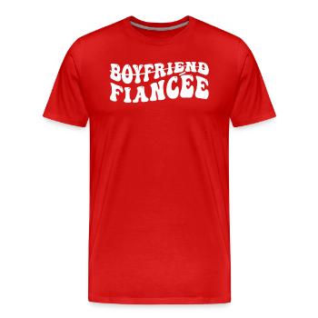 Couple Engagement Engaged Men Funny Fiancee - Men's Premium Organic T-Shirt - red - Front - Damien (186cm)