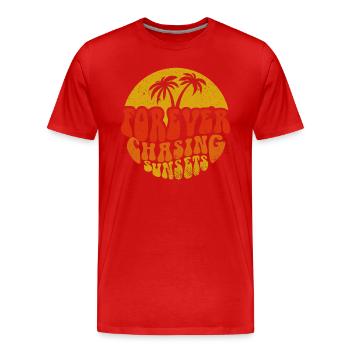 Forever Chasing Sunsets Retro Summer Vacation - T-shirt bio Premium Homme - rouge - Devant - Damien (186cm)