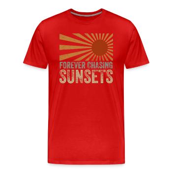 Forever Chasing Sunsets Retro Summer Vacation - T-shirt bio Premium Homme - rouge - Devant - Damien (186cm)