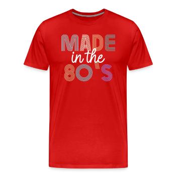 80's The 80s Music - Men's Premium Organic T-Shirt - red - Front - Damien (186cm)