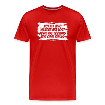 Wandern Sie auf der Suche nach kühlen Felsen - Männer Premium Bio T-Shirt - Rot - Vorne - Damien (186cm)
