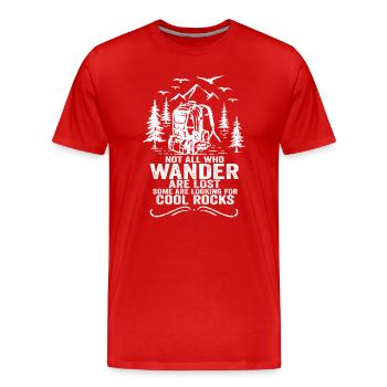 Wandern Sie auf der Suche nach kühlen Felsen - Männer Premium Bio T-Shirt - Rot - Vorne - Damien (186cm)