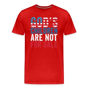 God's Children Are Not For Sale Christian Children - Men's Premium Organic T-Shirt - red - Front - Damien (186cm)