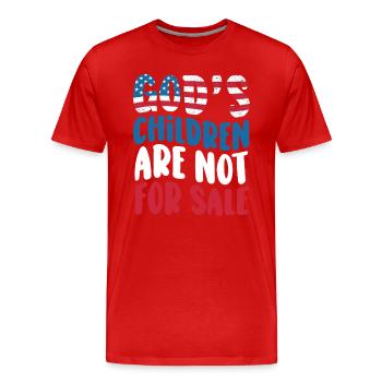 God's Children Are Not For Sale Christian Children - Men's Premium Organic T-Shirt - red - Front - Damien (186cm)