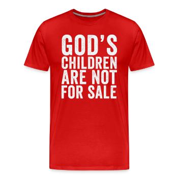 God's Children Are Not For Sale Christian Children - Men's Premium Organic T-Shirt - red - Front - Damien (186cm)