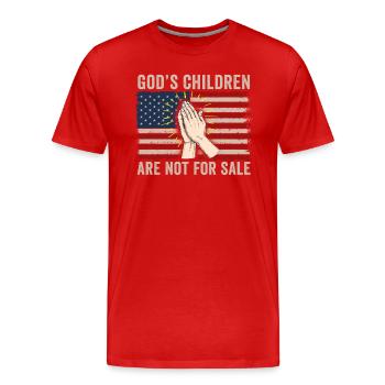 God's Children Are Not For Sale Christian Children - Men's Premium Organic T-Shirt - red - Front - Damien (186cm)