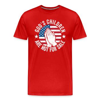 God's Children Are Not For Sale Christian Children - Men's Premium Organic T-Shirt - red - Front - Damien (186cm)