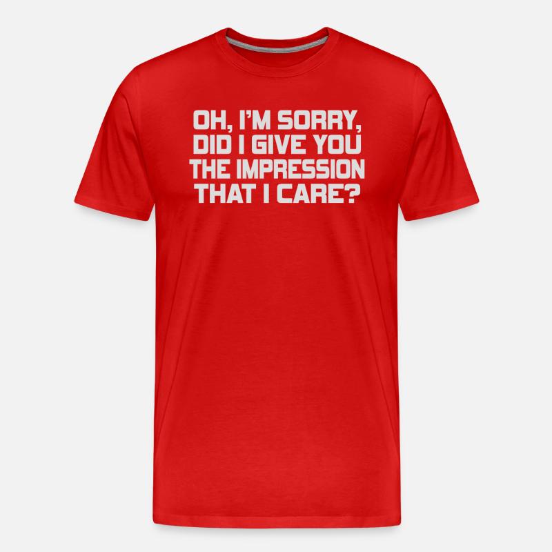 Indifférence, Sarcasme, Attitude différente - T-shirt bio Premium Homme - rouge