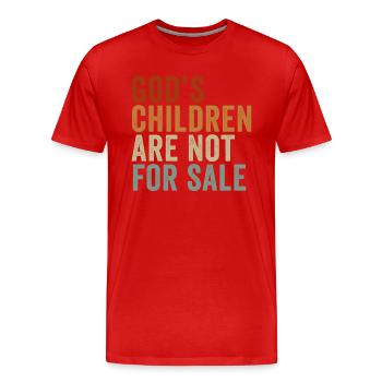 God's Children Are Not For Sale Christian Children - Men's Premium Organic T-Shirt - red - Front - Damien (186cm)