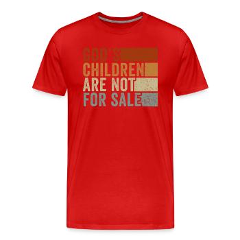 God's Children Are Not For Sale Christian Children - Men's Premium Organic T-Shirt - red - Front - Damien (186cm)
