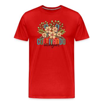 Cultivando Bilingües Spanish Teacher Apparel - Men's Premium Organic T-Shirt - red - Front - Damien (186cm)