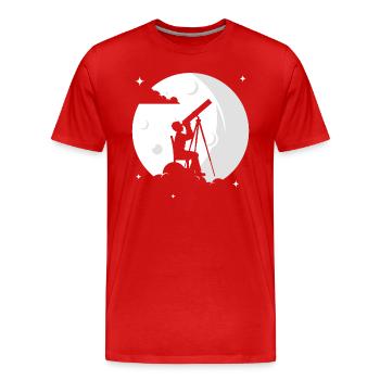 Photographie spatiale Télescope d’observation des étoiles Astronomie - T-shirt bio Premium Homme - rouge - Devant - Damien (186cm)