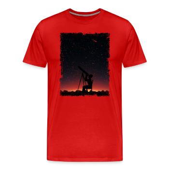 Weltraumfotografie Sternenbeobachtung Teleskop Astronomie - Männer Premium Bio T-Shirt - Rot - Vorne - Damien (186cm)