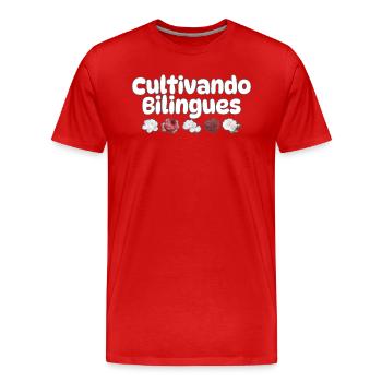 Cultivando Bilingües Spanischlehrer Bekleidung - Männer Premium Bio T-Shirt - Rot - Vorne - Damien (186cm)