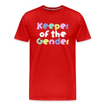 Keeper Of The Gender - Men's Premium Organic T-Shirt - red - Front - Damien (186cm)