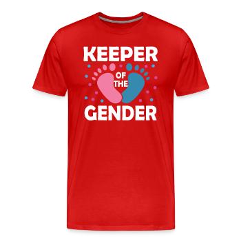 Keeper Of The Gender - Men's Premium Organic T-Shirt - red - Front - Damien (186cm)