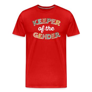 Keeper Of The Gender - Men's Premium Organic T-Shirt - red - Front - Damien (186cm)