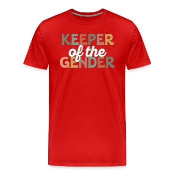 Hüter des Geschlechts - Männer Premium Bio T-Shirt - Rot - Vorne - Damien (186cm)