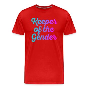 Keeper Of The Gender - Men's Premium Organic T-Shirt - red - Front - Damien (186cm)