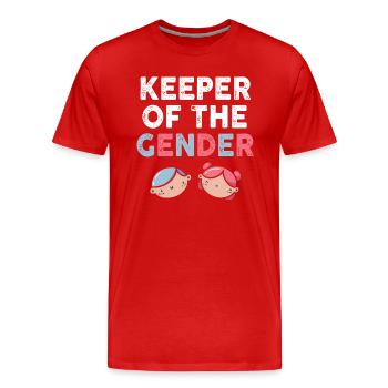 Keeper Of The Gender - Men's Premium Organic T-Shirt - red - Front - Damien (186cm)