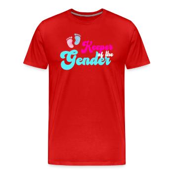 Keeper Of The Gender - Men's Premium Organic T-Shirt - red - Front - Damien (186cm)