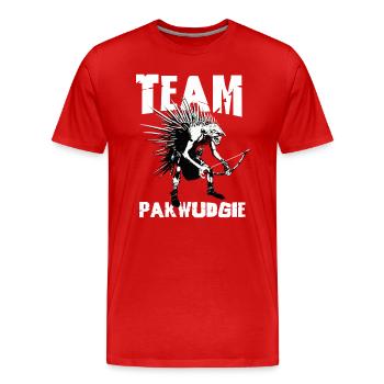 Pukwudgie Cryptid Folklore Myths - Men's Premium Organic T-Shirt - red - Front - Damien (186cm)
