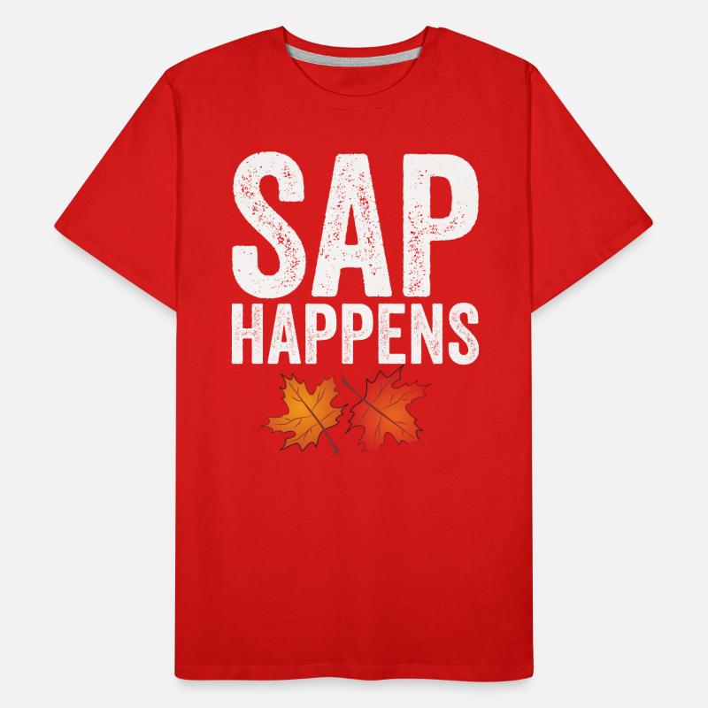 Maple Syrup Tree Tapping Funny Autumn Men's Premium Organic T-Shirt