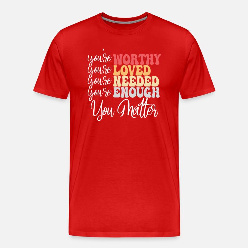 Dépression et conscience bipolaire : - T-shirt bio Premium Homme - rouge