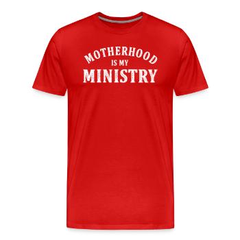 Mutterschaft ist mein Dienst - Männer Premium Bio T-Shirt - Rot - Vorne - Damien (186cm)