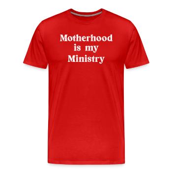 Motherhood Is My Ministry - Men's Premium Organic T-Shirt - red - Front - Damien (186cm)