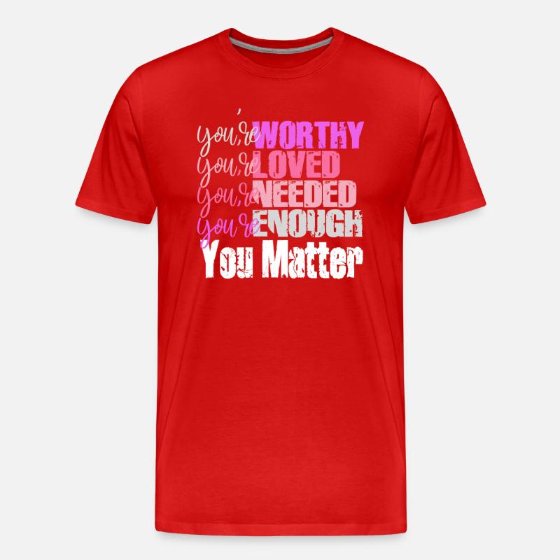 Dépression et conscience bipolaire : - T-shirt bio Premium Homme - rouge