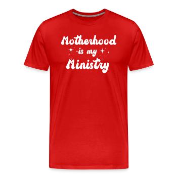 Mutterschaft ist mein Dienst - Männer Premium Bio T-Shirt - Rot - Vorne - Damien (186cm)