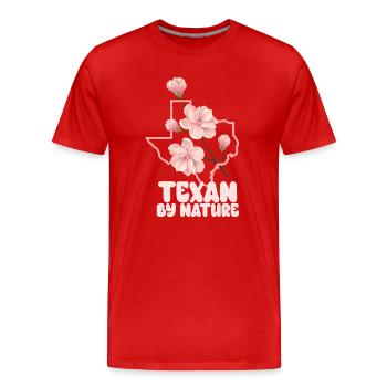 Wildflower Fields Wildflowers Bluebonnet - Men's Premium Organic T-Shirt - red - Front - Damien (186cm)