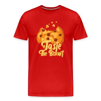 Taste The Biscuit Taste The Goodness - Men's Premium Organic T-Shirt - red - Front - Damien (186cm)