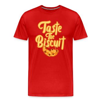 Taste The Biscuit Taste The Goodness - Men's Premium Organic T-Shirt - red - Front - Damien (186cm)
