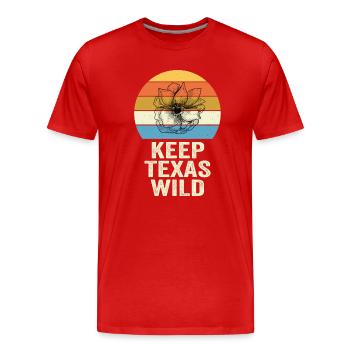 Wildflower Fields Wildflowers Bluebonnet - Men's Premium Organic T-Shirt - red - Front - Damien (186cm)