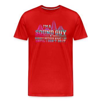 Sound Guy Not A Magician - Men's Premium Organic T-Shirt - red - Front - Damien (186cm)