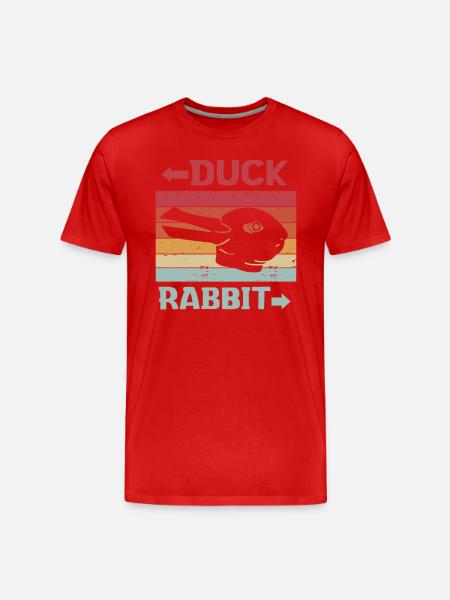 Wittgensteins Rabbit Duck Illusion - Men's Premium Organic T-Shirt - red