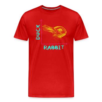 Wittgenstein lapin canard illusion - T-shirt bio Premium Homme - rouge - Devant - Damien (186cm)