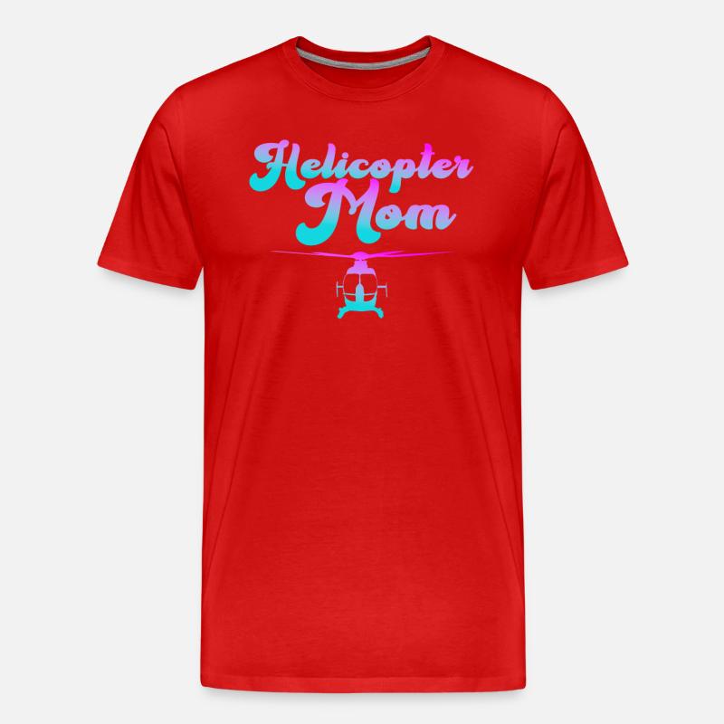 Helikopter Eltern Lustige Helikoptermutter - Männer Premium Bio T-Shirt - Rot